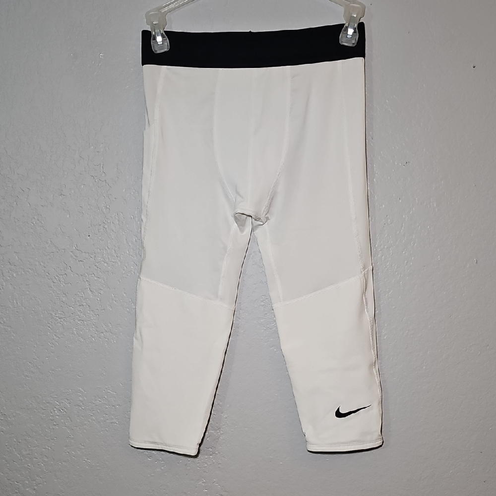 Nike Kids Pro Dri-Fit Training Leggings White Black FJ6819-100 Boys Medium‎